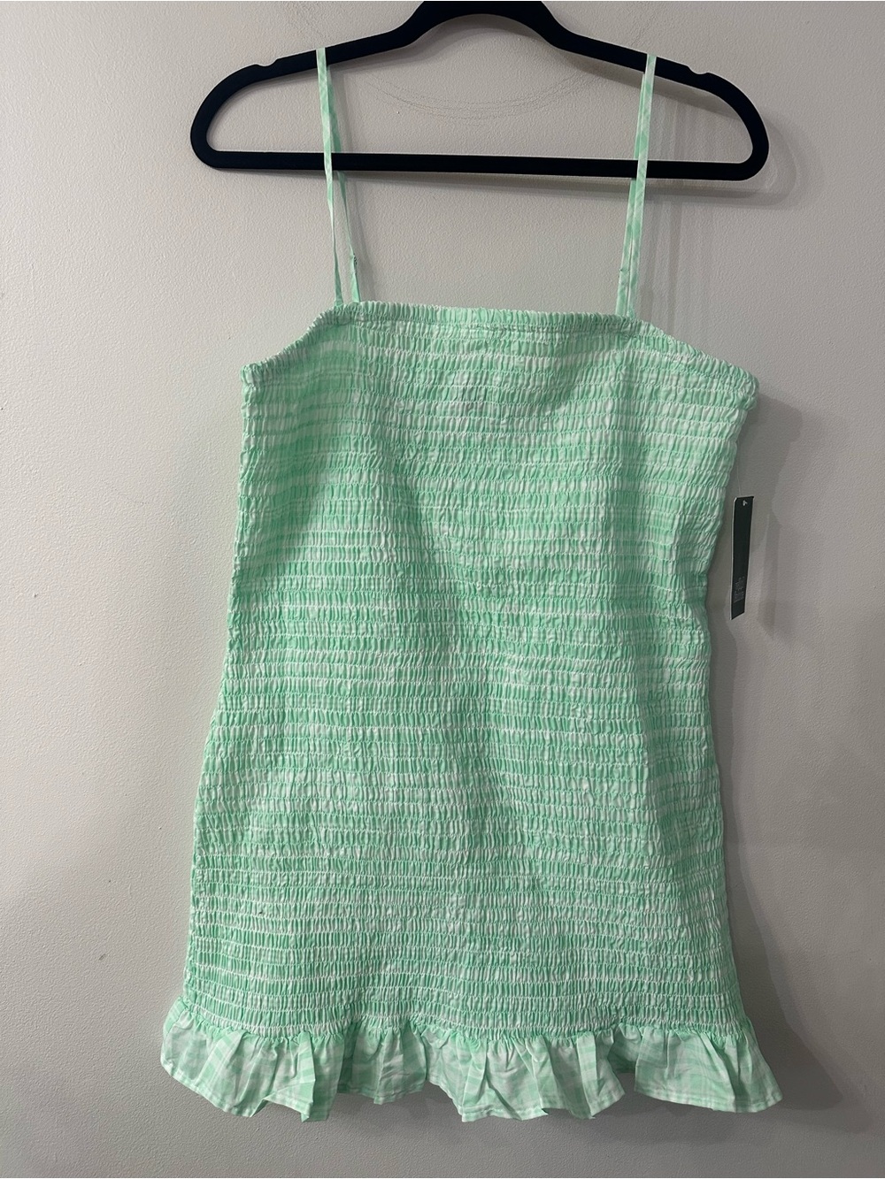 wild fable Mint Green Smocked Mini Dress with Ruffle Hem